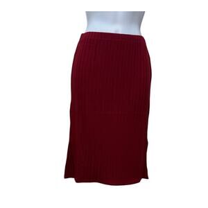 After Market Burgundy Ribbed Bodycon Skirt Women’s Size M NWOT Side Slits